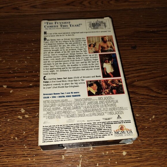 Clean Slate (VHS, 1994) Dana Carvey Valeria Golino - Picture 2 of 6